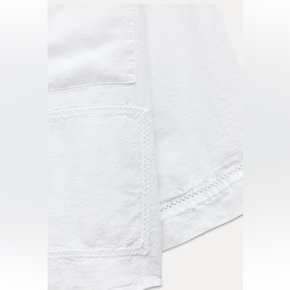 ZARA Lace Insert Short Shirt - Picture 5 of 5